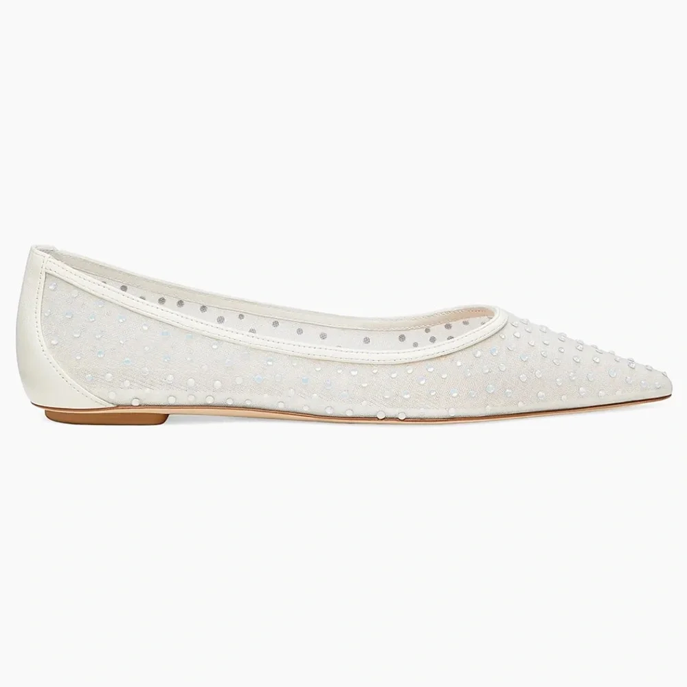 Stuart Weitzman Emilia Mesh Flats - Picture 1 of 5